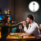 Timjorman Modern LED Cordless Table Lamp, 4000mAh Rechargeable Battery, 3 Level Brightness Night Light, Metal Shell, Minimalist Design, for Couples Dinner/Coffee Table/Restaurant/Bedroom, Khaki