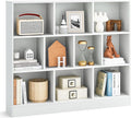 Tangkula 10-Cube Bookshelf, 47.5”L Floor Bookcase with 2 Anti-Tipping Kits, Freestanding Storage Organizer, 4-Tier Display Shelf for Home, Office & Dorms, Natural/White (White, 10-Cube)