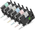 COLORTY Replacement for Brother P-Touch Label Maker Tape TZe 12mm 0.47 Clear Ribbon Laminated TZ Color on Transparent Refills for Ptouch PT-D210 D220 H110 1000 1280 D400 Cube, 1/2" x 26.2', 6 Pack