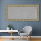 Amanti Art Silver Framed Magnetic Board 27x55 Oversize Vision Board for use with Magnets, 100% Metal Sheet to Display Items as Office Decor or for Home Organization in mudroom, Kitchen or Kids Room