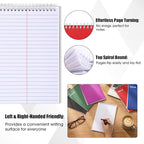 Fainne 60 Pcs Spiral Steno Pads Bulk 6 x 9 Inches Legal Pad Top Spiral Bound Notebook 50 Sheets Double Sided Ruled Memo Steno Pad Assorted Color Covers Note Pads for Business Office University College