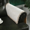 MINJIATEX Couch arm Covers,Non-Slip lace Sofa arm Covers Set of 2 Washable Sofa armrests Covers for Living Room Recliner Chair arm Cover Protectors for Leather Sofa armrest slipcover (GYDF-Beige)