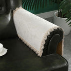 MINJIATEX Couch arm Covers,Non-Slip lace Sofa arm Covers Set of 2 Washable Sofa armrests Covers for Living Room Recliner Chair arm Cover Protectors for Leather Sofa armrest slipcover (GYDF-Beige)