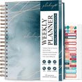 PLANBERRY Large Hourly Schedule Planner Premium – Undated Organizer for Productivity, Time Management & Budget, 8x10.4″ (Ocean Depths)