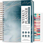 PLANBERRY Large Hourly Schedule Planner Premium – Undated Organizer for Productivity, Time Management & Budget, 8x10.4″ (Ocean Depths)