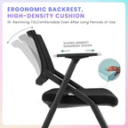 12 Pack Stackable Conference Room Chairs with Wheels and Paddle, Ergonomic Mesh Back and Arms for Meeting, Conference, Reception, Training Room & Home Office Desk Folding Chairs, Set of 12