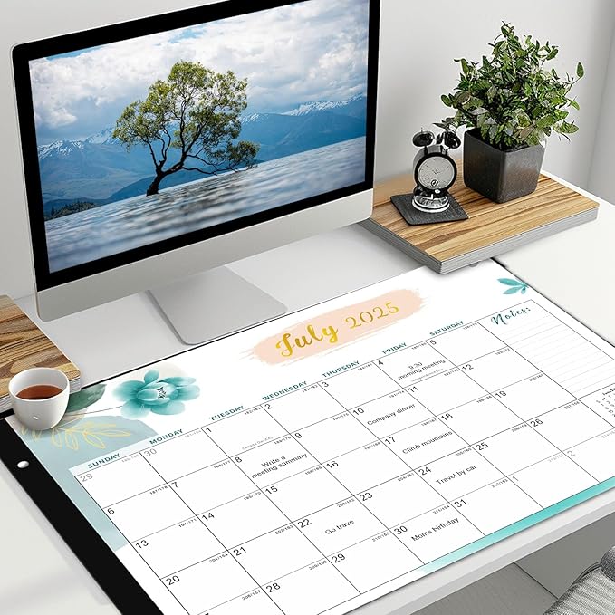 Desk Calendar 2025-2026 - 18 Months Desktop Calendar From July 2025 to December 2026, 22" X 17" Large Desk Calendar 2025-2026 Perfect for Planning and Organizing In Your Home, School or Office