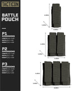 Tacticon P1 P2 P3 BattlePouch | Universal Pistol Mag Pouch | Combat Veteran Owned Company | Molle Single Double Triple Pistol Magazine Holster for Ammo | Tactical Bag Accessories Holder