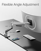 monTEK Deluxe Monitor Arm with USB A/C up to 40 Inch Holds 26.4 lbs Curved Screens Aluminum Fully Motion Single Monitor Stand with Clamp/Grommet, Quick Release Plate,75/100mm VESA,MA1008UCSL