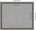 Amanti Art Grey Framed Magnetic Board 37x45 X-Large Vision Board for use with Magnets, 100% Metal Sheet to Display Items as Office Decor or for Home Organization in mudroom, Kitchen or Kids Room