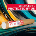 Paclord 3" x 24" Heavy-Duty Reinforced Cardboard Mailing Tube, Pack of 6 Tubes with 12 Caps – Secure USPS Approved – Great for Shipping and Storing of Prints, Artwork, Posters or Documents