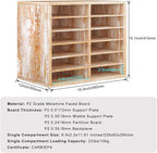 PAG Countertop Mail Sorter Organizer, Wooden Literature Organizer, Student Mailbox for Classroom, Desktop Bill Organizer for Office Home School, 12 Compartments, Retro White