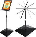 VAIIGO 8.5"x11" Pedestal Poster Holder Stand with Heavy Duty Solid Steel Base, Adjustable Floor Standing Sign Holder for Vertical and Horizontal View, Super Stable Display, Black