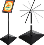 VAIIGO 8.5"x11" Pedestal Poster Holder Stand with Heavy Duty Solid Steel Base, Adjustable Floor Standing Sign Holder for Vertical and Horizontal View, Super Stable Display, Black
