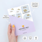 Large Name Labels for Kids (33) - Custom Stickers for Daycare and School Supplies - Durable, Waterproof Stickers for Water Bottles, Lunch Boxes, and More with Unique Designs - Classic Airplane