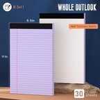 Purple Legal Pad 8.5 x 11 Wide Ruled Note Pads, 3 Pack Notepads 8.5 x 11 Lined Paper Wide Ruled Writing Pad, 30 Sheets Per Note Pad, Micro Perforated Colored Legal Pads 8.5 x 11 for Work/School/Office