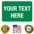 Personalized Custom Green Background Customize for Office, Business, Workplace, Home, Airbnb, Delivery Sign, 10x7 Inches, Rust Free .040 Aluminum, Fade Resistant, Made in USA by Sigo Signs