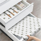 ALIUNI Drawer and Shelf Liner, Non-Slip Kitchen Cabinet Liners Non-Adhesive Thick Strong Grip Waterproof Washable Mats Protect Dresser Shelves Cupboard Bathroom Cabinets, Polka Dot, 24 in X 20 FT