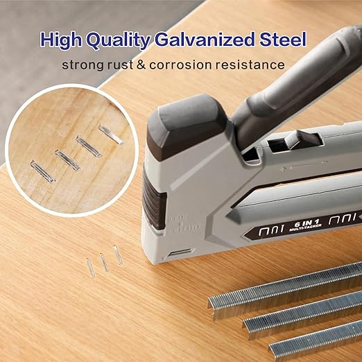 HW HAMWOO 20 Guage Galvanized T/50 Staples,5 Sizes Assorted Size Project Pack for Staple Gun or T-50 Stapler (1/4"+5/16"+3/8"+1/2"+9/16"-6720 pcs)