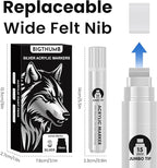 BIGTHUMB 3 Pcs Silver Jumbo Permanent Markers: 15mm Wide Tip Thick Acrylic Paint Pen Large Calligraphy Marker for Rock Painting, Poster, Sign, Canvas, Glass, Wood, Ceramic