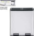 The Step N' Sort 18.5 Gallon Extra Large Capacity, Soft-Step, Dual Trash and Recycling Bin with Removable Inner Bins, Silver