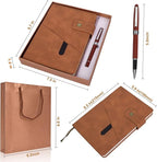 vfaejll A5 Lined Leather Journal Notebook,Hardcover Journal Set with Pen and Gift Box,100Pages 100gsm Thick Ruled Paper Daily Diary for Men Women School,Travel,Business,Work,Writing 5.9" X 8.4"