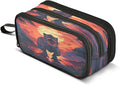 BOENLE Dinosaur Sunset Pencil Case Box Boys Girls Large Pencil Pouch Zipper Compartments Big Capacity Stationery Pen Bag Organizer Kids Teens Adults School