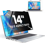 GUDTEKE Laptop Privacy Screen 14 inch, 9H Hanging Privacy Screen for Laptop for 16:9, Acrylic HD Eye Protection Anti Glare Blue Light Laptop Screen Privacy Filter