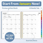 SUNEE 2026 Weekly and Monthly Planner - from January 2026 - December 2026, Daily Agenda Planner with Monthly Tab, Flexible Cover, Note Pages, Pockets, Bookmark, Spiral Binding, Gray Blue, 8.5"x11"
