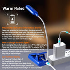 VAVOFO Rechargeable Book Light for Reading in Bed Kids, 7 LED Reading Light with 9-Level Warm Cool White Daylight, Eye Care Lamp with Power Indicator for Bookworms (Royal Blue)