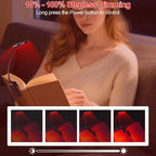 Finezeal 630nm Red Book Light - Zero Blue Light, Rechargeable Clip On Red Reading Light for Reading at Night, Poratble Dimmable LED Book Lamp, Perfect for Travel Nursing Studying(2 Pack)