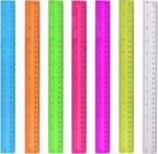7PCS Clear Ruler, 12 Inch Plastic Rulers for School, Home, or Office, Clear Plastic Rulers, Assorted Colors.