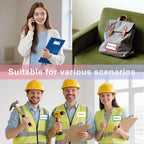 300 PCS Name Tag Stickers - 3.5'' x 2.2'' 4 Colors, Self-Adhesive Sticker Name Tags for School, Office, Home, Party, Meeting