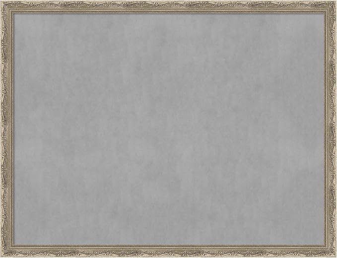 Amanti Art Silver Framed Magnetic Board 20x26 Medium Vision Board for use with Magnets, 100% Metal Sheet to Display Items as Office Decor or for Home Organization in mudroom, Kitchen or Kids Room