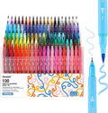 Grabie Dual Tip Water-Based Sketch Marker Set of 100, Fineliner & Brush Drawing Pens, Brush Marker Pens, 100 Colored Markers for Adult Coloring Books No Bleeding, Drawing, Sketching