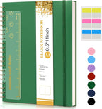 Blank Spiral Notebook Journal 8.5” x 11”, A4 Large Sketch Book for Women Men, 100 GSM Blank Paper Drawing Notebook, Plastic Hardcover Spiral Bound Sketchbook for Sketching Work School Writing, Green