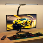 SIBRILLE LED Desk Lamp for Home Office - Remote Control Desk Light Computer Lamp with clamp, 22W, Dimmable, Color Changing, Touch Control, Height Adjustable, Black Table Task Light Bar for Work