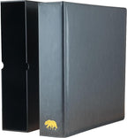 Ursae Minoris Estate Library Deluxe 4 Q-Ring Large Format Binder for Up to 2400 Sports / Trading Cards - Dark Gray with Black Slipcase