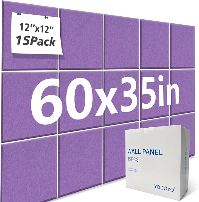 Large Cork Bulletin Board Alternative for Office60 x 35" - 15 Pack Felt Bulletin Boards Dart Wall Protectors 70 Pcs Safe RemovableAdhesive Tabs Pcs for Office Wall, School, Home Decor, Purple