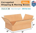 IDL Packaging - B-962-25 Small Corrugated Shipping Boxes 9"L x 6"W x 2"H (Pack of 25) – Excellent Choice of Sturdy Packing Boxes for USPS, UPS, FedEx Shipping