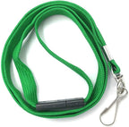 Lanyards Safety Black Lanyards Neck Flat Premium Breakaway Badge Lanyard with J-Hook for ID Nametag Badge Holder (Green, 50 PCS)