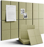 Fluxynara Large Felt Bulletin Board 36" x 24"Cork Board Alternative-6 Pack with 40 Safe Removable Adhesive Tabs, Cork Boards for Walls Cork Board for Home Office Classroom Pin Board-Olive Green