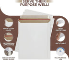 200 Pack 7x9 inches Rigid Mailers – Self-Seal White Cardboard Envelopes – Heavy-Duty Mailing Supplies for Documents, Photos, Magazines, and Literature