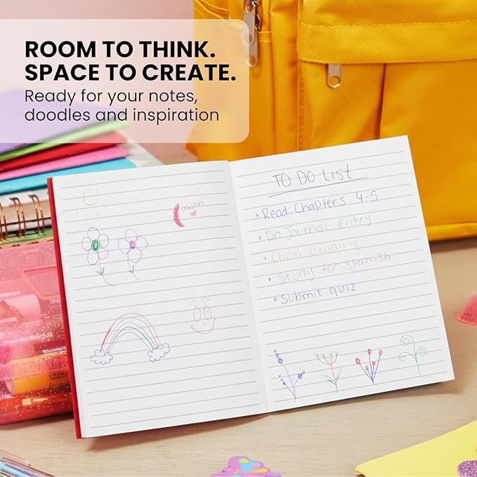 A6 Lined Journals 24 Pack – Mini Notebooks for Writing, Note Taking, or Sketching – Small Journal Bulk Set for Students, Kids, School, or Office Use – 6 Assorted Bright Colors, 4.3x5.5 Inch