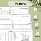 SUNEE 2026 Planner, Weekly and Monthly Calendar Planner, January 2026-December 2026, Daily Agenda with Tabs, Note Pages, Spiral Binding, 6.4"x8.3", Eucalyptus