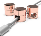 ICONIT Cable Anchors for Desk Organization | Premium Aluminum Cord Organizers | Charger + Cable Management Clips for Home & Office | Stylish, Sturdy, & Functional | (3 Pack) (Copper)