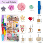 72PCS Push Pins Cute Cat Thumb Tacks Decorative Push Pins Wood Pin Board Tacks Assorted Colors Flower Push Pin Clips for Cork Board Wall Cubicle Accessories for Home Office Cute Desk Accessories