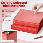 SUNEE 3 Ring Binder 1 Inch 1 Pack, Clear View Three Ring PVC-Free (Fit 8.5x11 Inches) for School or Office Supplies, Red