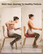 ProtoArc Seat Cushion, Office Chair Cushion for Sciatica, Coccyx Cushion, Ergonomic Memory Foam Seat Cushion for Car, Home, Pressure Relief Pad for Hip, Tailbone, All Day Comfort - Rose