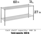Regal Altair 18" Deep x 60" Wide x 27" Height Wire Shelving Kit | 2-Tier | NSF Commercial Storage Rack Unit